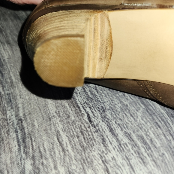 Steve Madden Brown Leather Ruched Round Toe Block Heel Pumps Comfortable Shoes - Picture 3 of 15